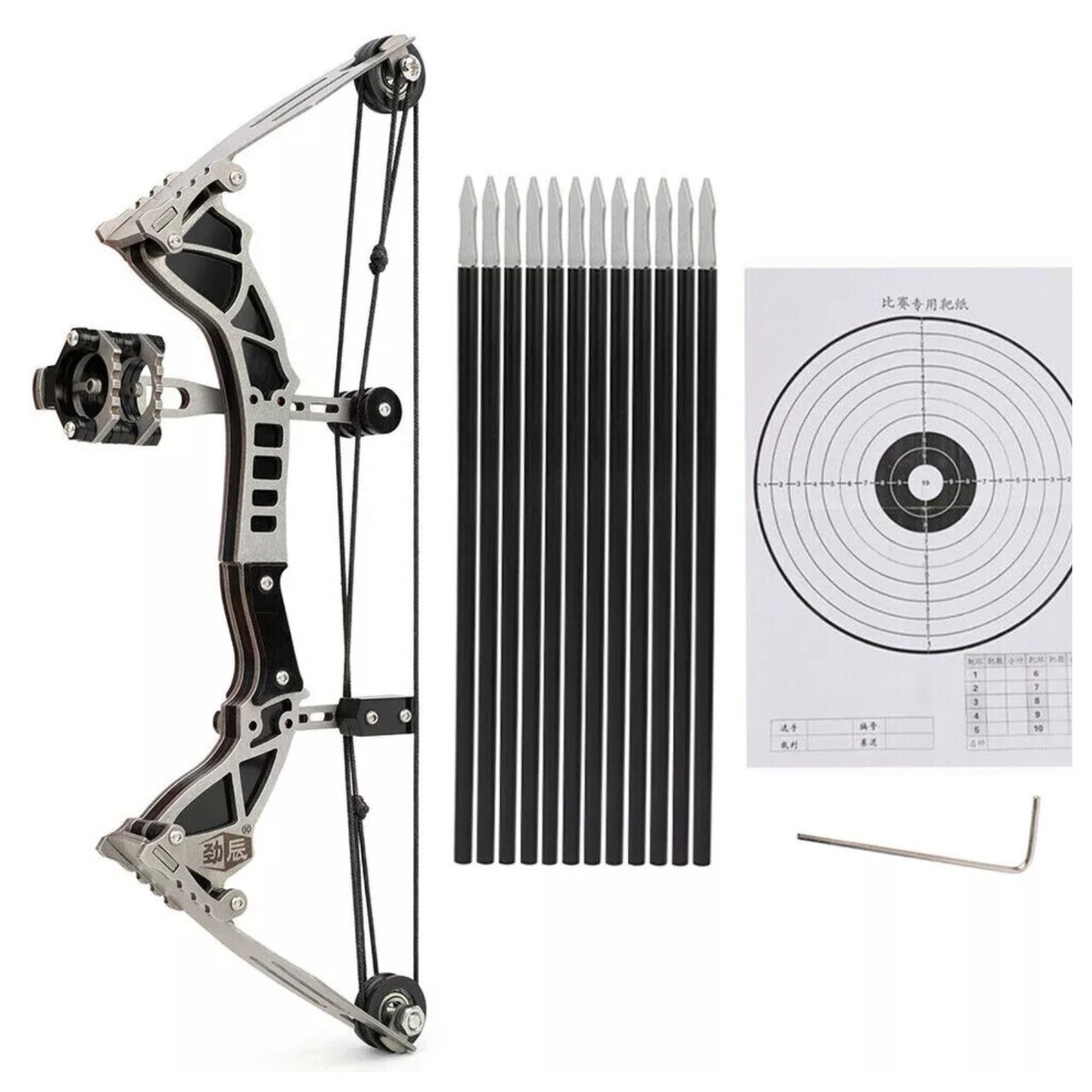 Kitcheniva 6" Mini Compound Pocket Bow Kit Toy Arrows Target Shooting Hunt Archery Gift